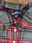EUC Size 8 10 Freshman 1996 Girl Plaid Glitter Sequin Gray Burgundy Black Shirt — photo 4