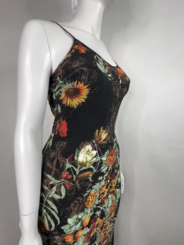 Vtg Jean Paul Gaultier Black Floral Dress L - Image 3 of 4