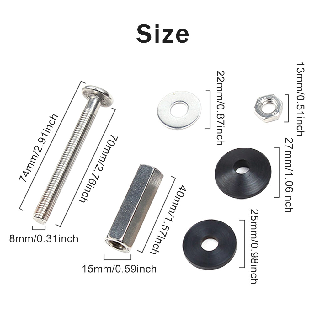 2pcs Hardware Hotel Gasket Toilet Tank Bolt Rubber Washer Universal