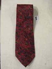 UNGARO PARIS UPSCALE 100 SILK FOUR IN HAND TIE, BURGUNDY GROUND FLORAL PATTERN