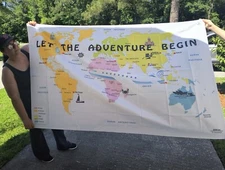 Let The Adventure Begin World Map Photo Backdrop 4 X 6
