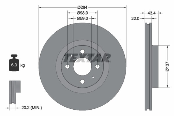 Fiat P. Stilo/Doblo 05-/BRAVO 06-/MAREA/LYBRA 284MM Bremsscheibe-image