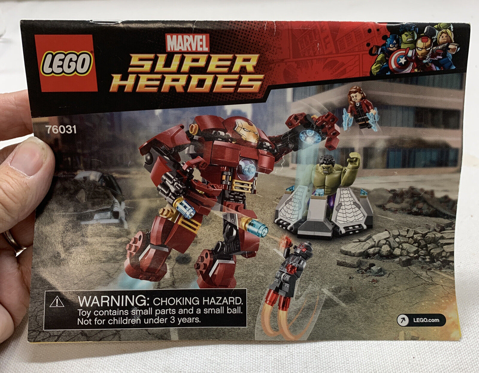 Lego Marvel Manual For Set 76031 Hulk Buster Smash NO BRICKS