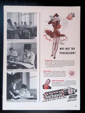Print Ad 1943 Beautiful Woman Long Legs Short Skirt Barbasol Shaving Cream