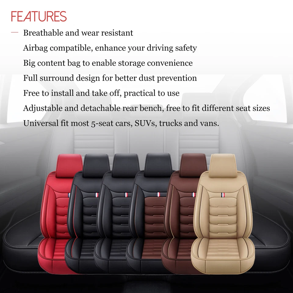 Juego completo de almohadillas protectoras de cuero para coche Hyundai de 6 piezas por juego delantero y trasero Foto 4 de 4