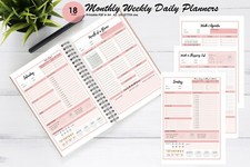 Printable Monthly, Weekly and Daily Planners in A4, A5 and US Letter size PDF