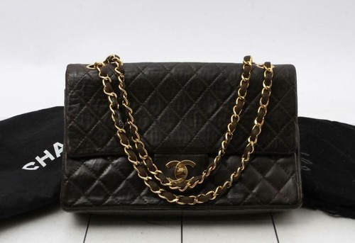 Chanel Rare Dark Brown Lambskin Classic 