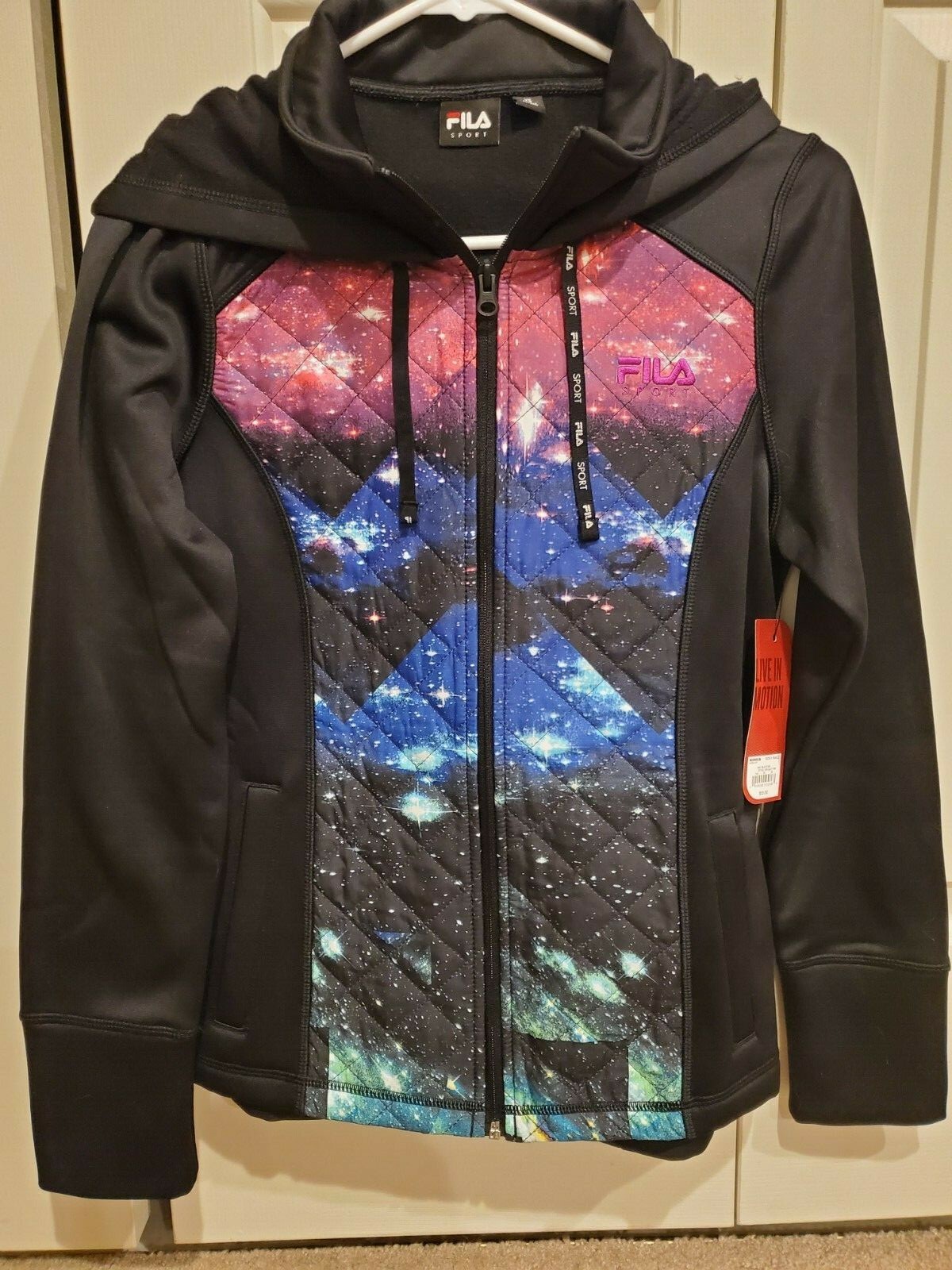 Giacca con cappuccio e zip intera Fila Sport BLACK STAR (taglia XS)