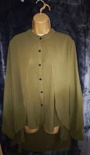 Shein  XL / 14 UK Womens Stylish Khaki Green Button-Up Shirt