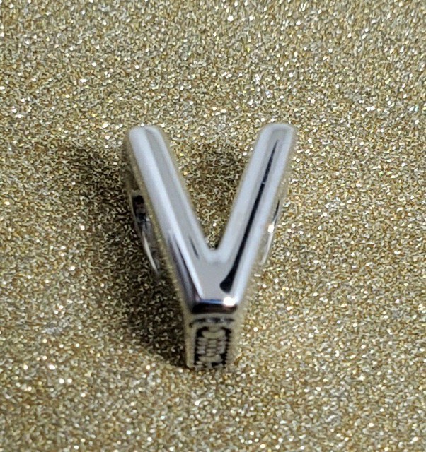 Authentic Pandora Reversible Letter V Silver Charm 797476 eBay