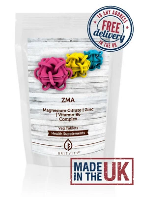 BRITVITS ZMA Magnesium Citrate Zinc Vitamin B6 Complex Tablets Letterbox Friendly