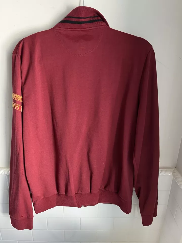 Converse ×John Varvatos Wool Blend Retro Inspired Red Full-Zip Track Jacket SZ M - Image 3 of 4