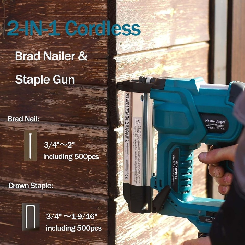 Handgun Loading 18V Cordless 2-in-1 Nail Gun Staple Gun Tool Only Makita Battery ...