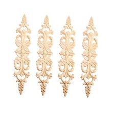 4Pcs Long Wood-Carved Onlays Appliques for Furniture, 16" x 3.2" 4-pack