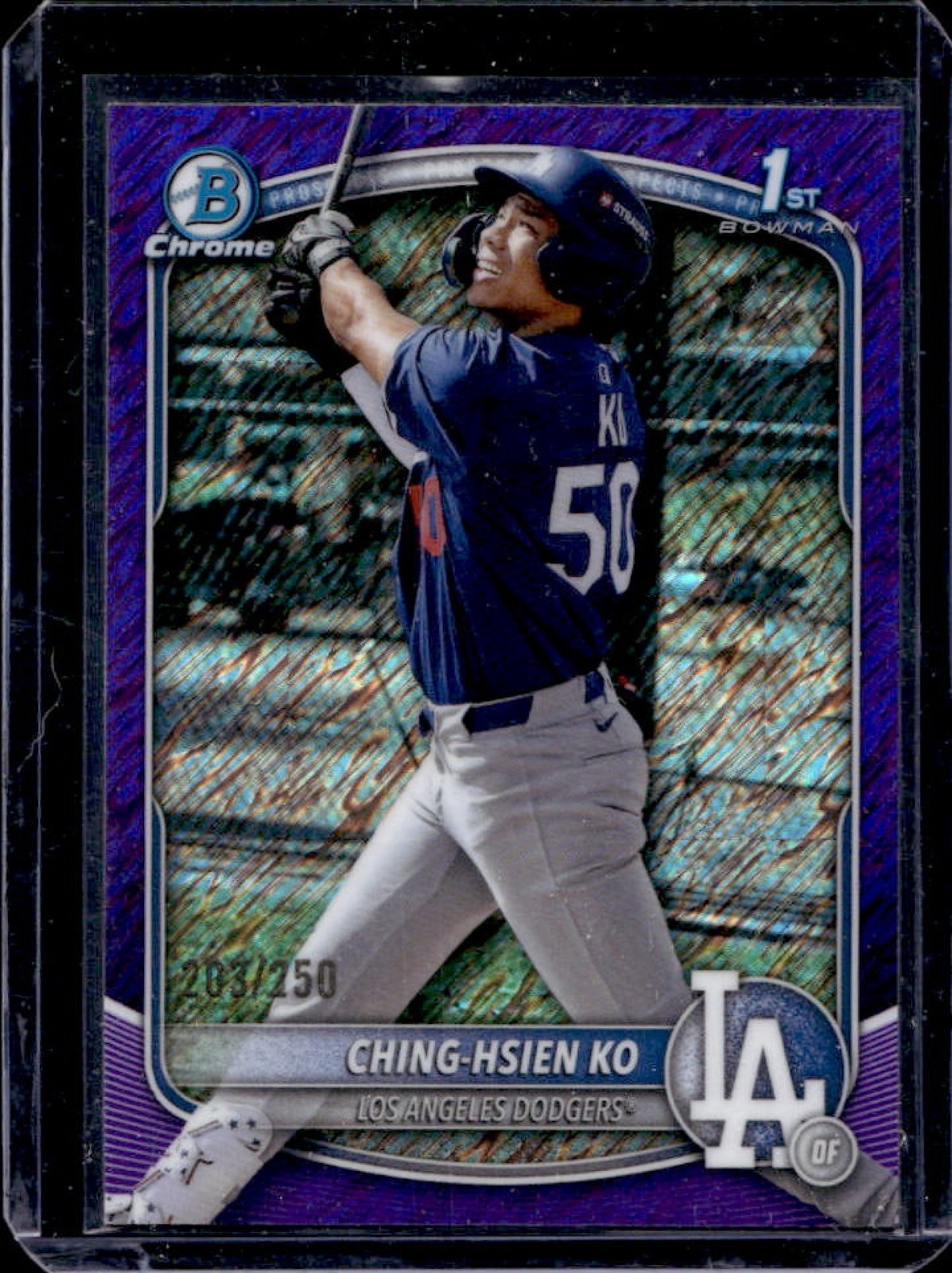 2025 Bowman Chrome Ching-Hsien Ko Purple Shimmer Refractor 1st #203/250