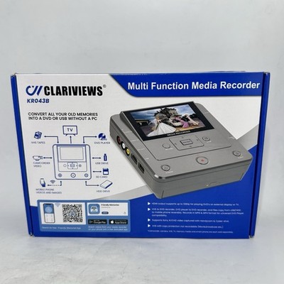 CLARIVIEWS Multi-Function Media Recorder, VHS to Digital - KR043B USED