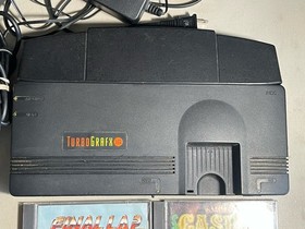TURBO GRAFX 16 CONSOLE SYSTEM 7 VIDEO GAMES BUNDLE LOT FANTASY ZONE PACLAND CIB