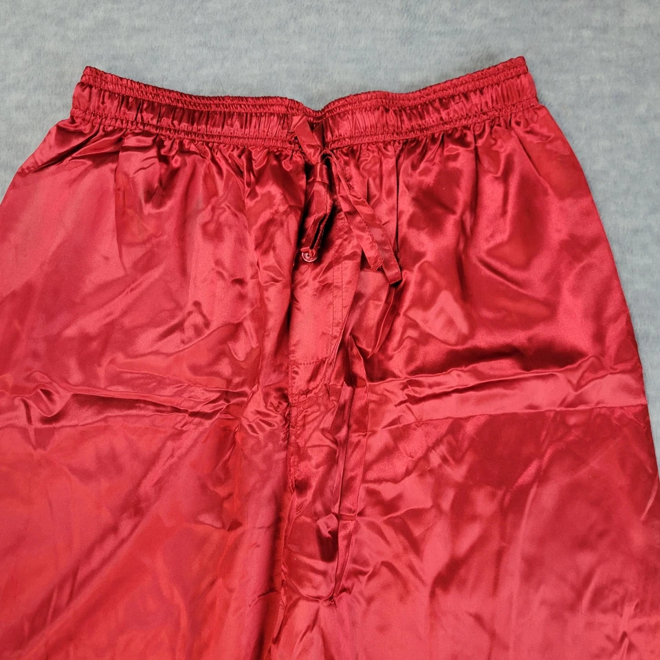 INTIMO Satin Sleepwear Lounge Pants Red Elastic Waist Drawstring Mens M NWOT - Image 2 of 4