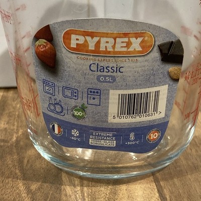 Pyrex Classic Glas Messkanne 0,5L 1 Pint Hitzebeständig zum Kochen Backen