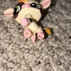 Hasbro Littlest Pet Shop Cow Figure Brown White Green Eyes Pink Hooves #00971 — photo 2