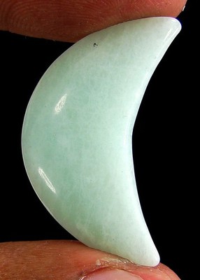 18.05 Ct Natural Green Amazonite Loose Gemstone Stone Crescent Moon Stone- 61849