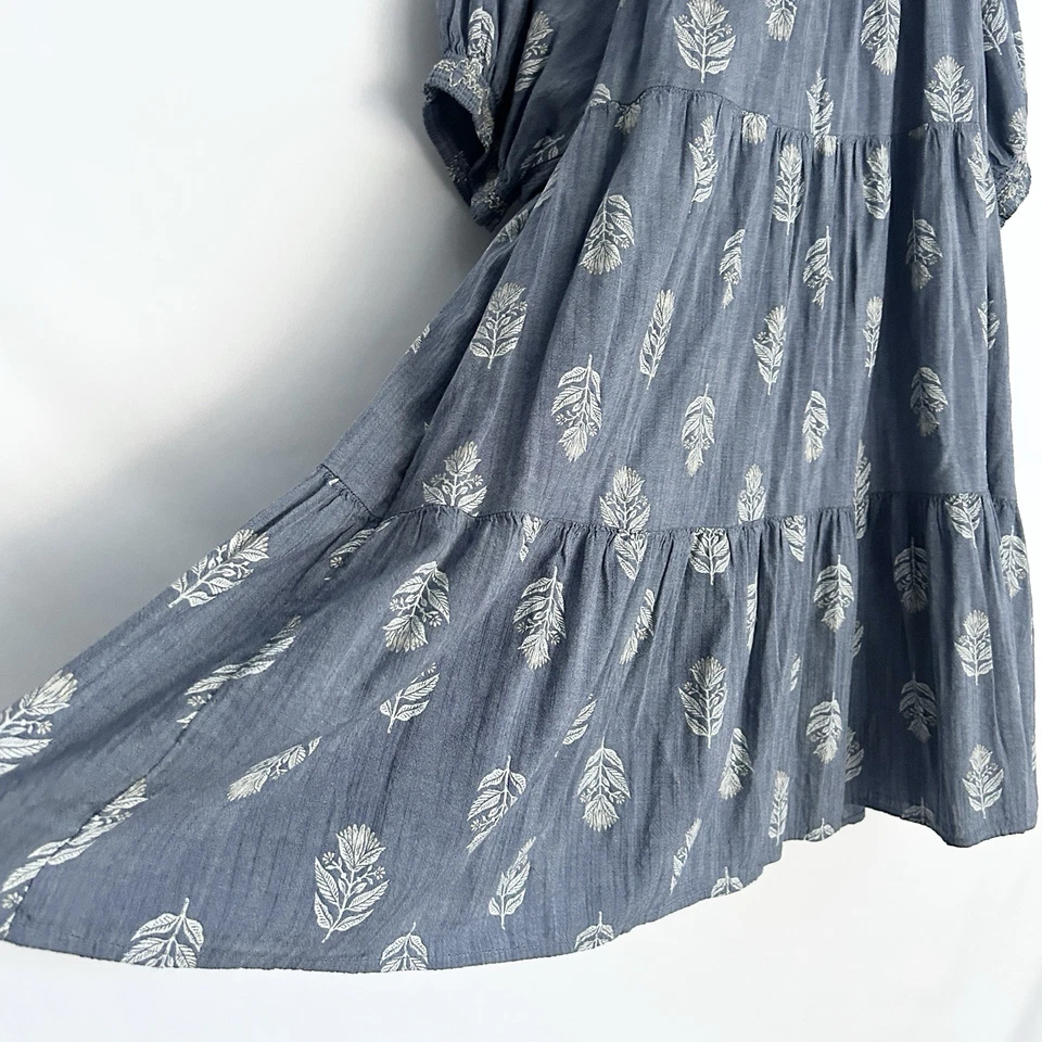 Vestido antiguo azul marino con capas Cottagecore Lagenlook para mujer XL gran tamaño pradera boho Foto 3 de 4