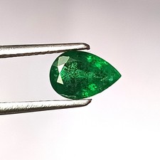 0.60 Carat Green Emerald Zambian Faceted Pear Natural Loose Gemstone 5.2X7.7 mm
