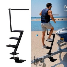 Heavy Duty 4 Steps Boat Trailer Steps with Handle Tread Trailer Tongue Ladder