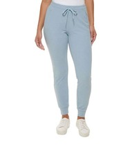 Marc New York Women's Ribbed Soft Cuffed Hem Jogger Pants Blue M 222