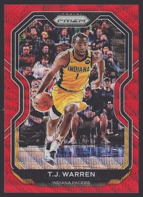 2020-21 Panini Prizm #82 T.J. Warren Ruby Wave Prizms