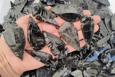 40 HANDMADE LARGE BLACK OBSIDIAN ARROWHEADS SPEAR POINTS 2 Inch