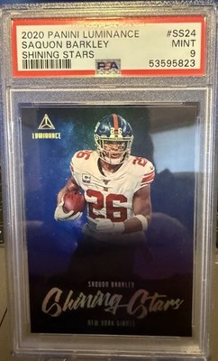 2020 Panini Luminance Saquon Barkley Shining Stars PSA 9 Case Hit 1 Pop, 2 Highe