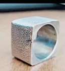 925 Silver Cube Ring industrial Nut Ring Square Ring Big Bolt Geometric Ring