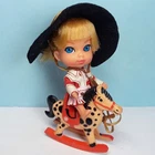 Vintage Mattel Liddle Kiddles CALAMITY JIDDLE Cowgirl Doll, Outfit, Hat, Horse