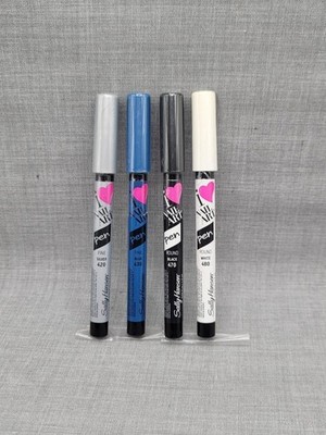 Sally Hansen Nail Art Pens 4 pack Round White & Black, Fine Silver & Blue