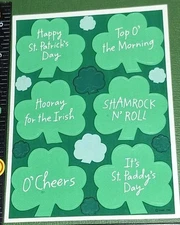 Vintage Stickers Hallmark  Big Shamrocks 1 Sheet code18-2