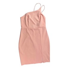 One Shoulder Bodycon Mini Dress Medium Pink Minimalist Chic