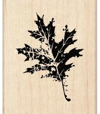 Inkadinkado Wood Mounted Rubber Stamp G, Oak Leaf