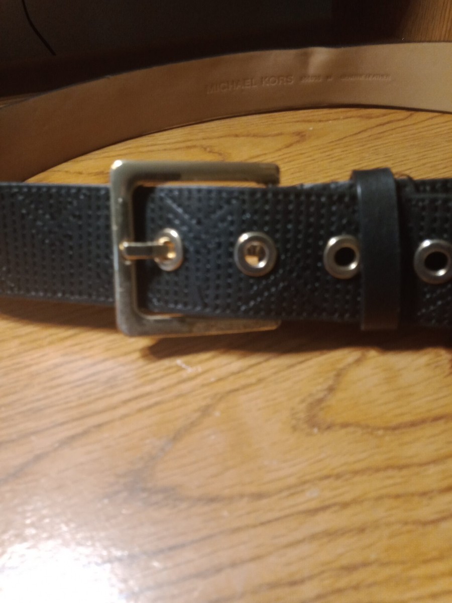 Michael Michael Kors Womens Quilted Stitch Buckle Belt Black  display picture 2