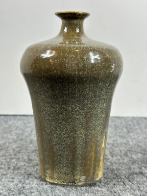 VTG D Jones 1990 Art Studio Pottery Vase 7  Mottled Blue Brown Grey Hand thrown