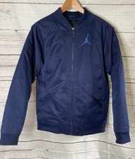 Nike Air Jordan Boys Jacket 13/14 Wings MA-1 Bomber Jacket Coat Blue Flight