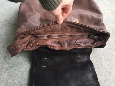 NWT ORIGI Distressed Leather Backpack/Crossbody Bag Vintage 