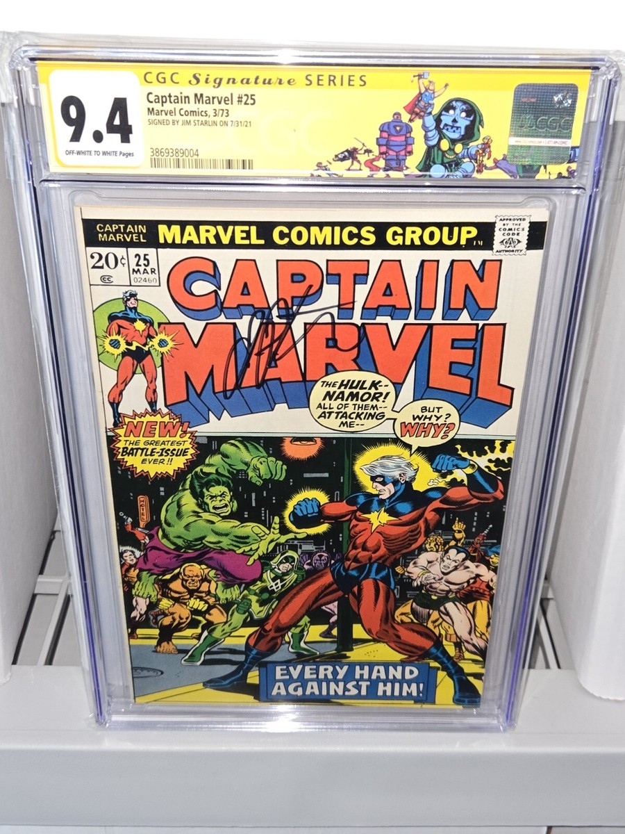 Captain Marvel #25 CGC SS Signature Autograph JIM STARLIN Super