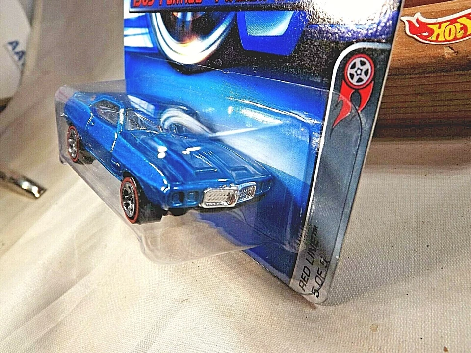 Pontiac Firebird 1969 Hot Wheels #100 Red Line 5/5 azul con línea roja 5 radios Foto 4 de 4