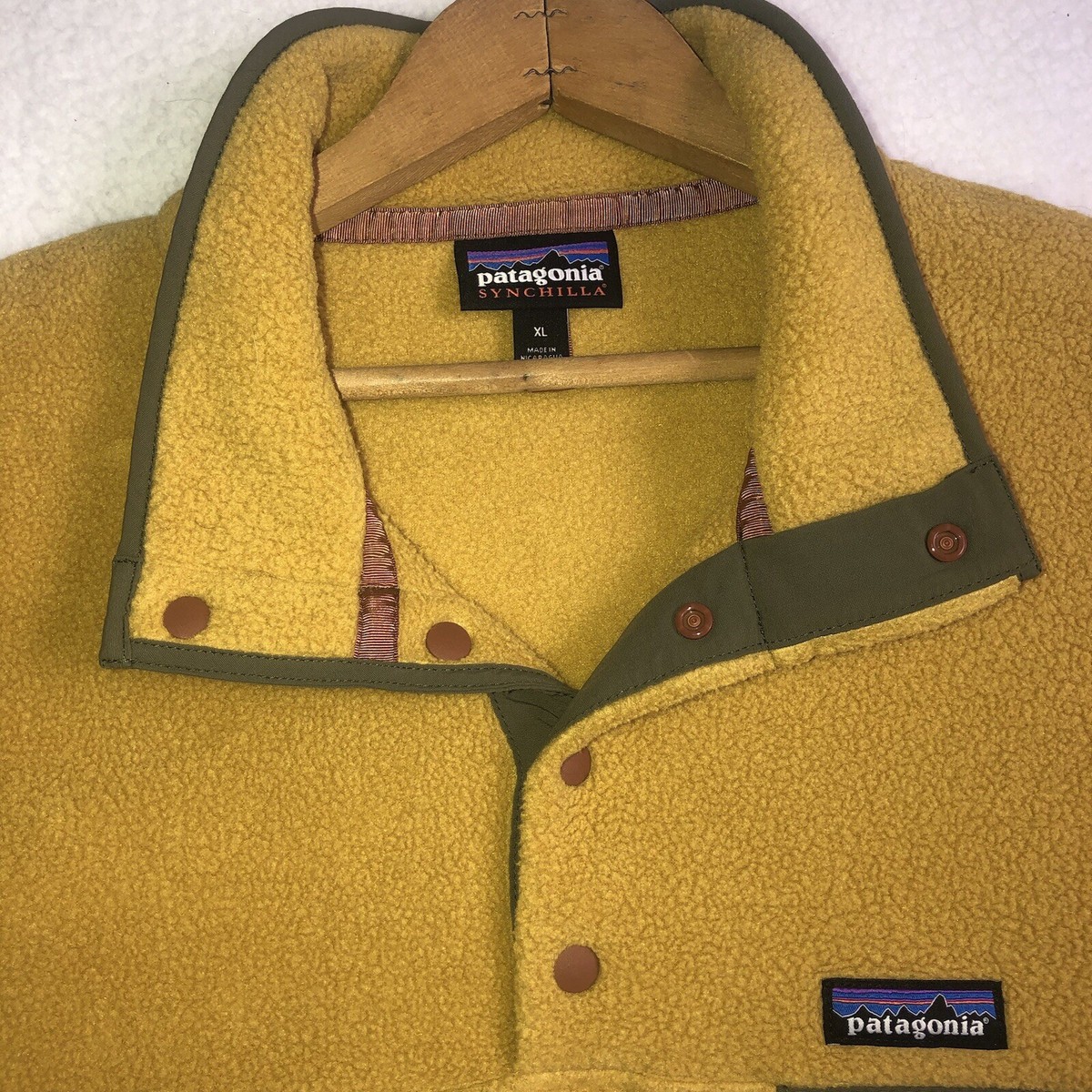 Patagonia Mens Synchilla Snap T Pullover Size XL Cabin Gold