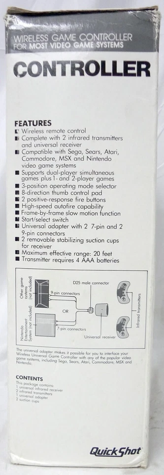 Vintage Quick Shot QS-127 Universal Wireless Set of 2 Video Game Controllers! - Image 2 of 4
