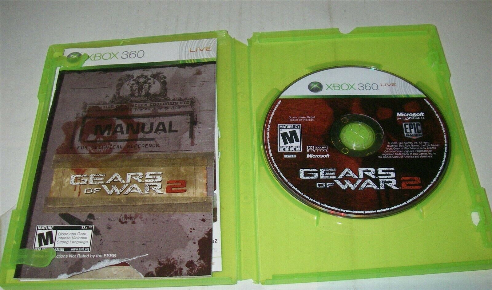 XBOX 360 GEARS OF WAR 2 DISC AND MANUAL ONLY WITH REPLACEMENT CASE eBay