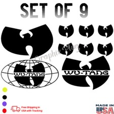 Wu Tang Street Wear 9 Set Black Vinyl Decal Sticker Set - Free Shipping
