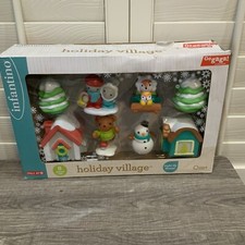 INFANTINO 8 Piece Holiday Village Go Gaga Collection Light Up House NIB