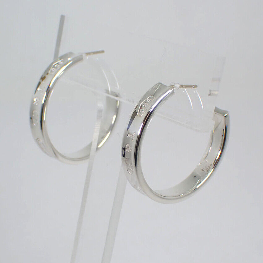 Y422 Tiffany&Co. Used 925 1837 Half Hoop Earrings… - image 2